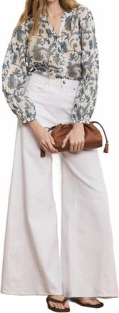 Veronica Beard Vicki Wide Leg Denim Jeans In White