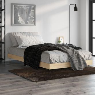 vidaXL Estructura De Cama Sin Colch&oacute;n Madera Roble Sonoma 100x200 Cm Vidaxl
