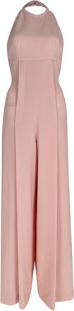 Emilia Wickstead Sabryn Crepe Halterneck Jumpsuit in Pink Polyester
