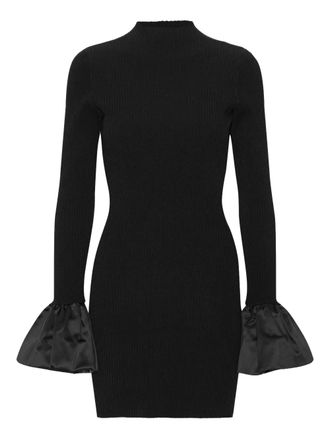 Rotate cutout knit mini dress - women - Viscose/Polyamide/Polyester/Recycled Polyester/Elastane - 34 - Black