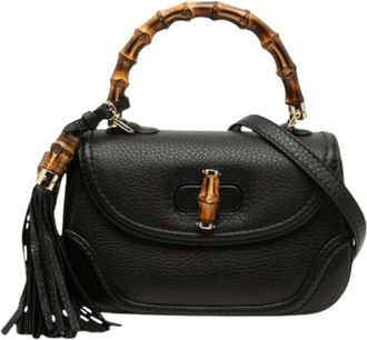 Gucci Pre-owned Handbags, female, Black, Size: ONE SIZE Pre-owned New Bamboo Satchel