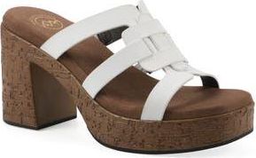 White Mountain Barillo Platform Slide Sandal in White/Smooth at Nordstrom Rack, Size 7.5
