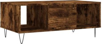 vidaXL Coffee Table Smoked Oak 90x50x36.5 cm Engineered Wood Vidaxl