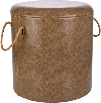 Wanderlust Deco Taburete de madera y canva