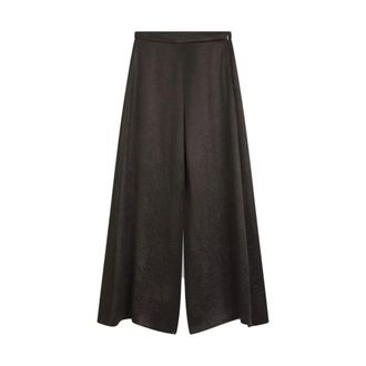 HUGO BOSS Hugo, Wide Trousers, female, Brown, Size: M Wide Trousers