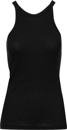 Sportmax Zijden Geribbelde Crew Neck Tanktop - Dames - Tops zonder mouwen - Zwart - XS - Tops