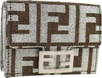 Fendi Pre-owned Wallets, female, Gray, Size: ONE SIZE Pre-owned Canvas Wallet