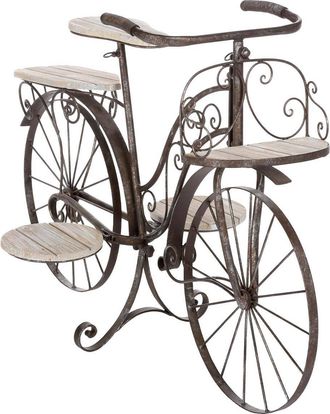 Atmosphera Atmosphera - Jardinera V&eacute;lo - Metal Y Madera - Negra - H59 Cm Cr&eacute;ateur DInt&eacute;rieur