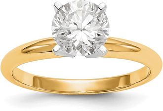 Diamond2Deal 14k Two-tone Lab Grown Diamond Wedding Band Ring 1/2Ct Clarity- VS Color- G-H