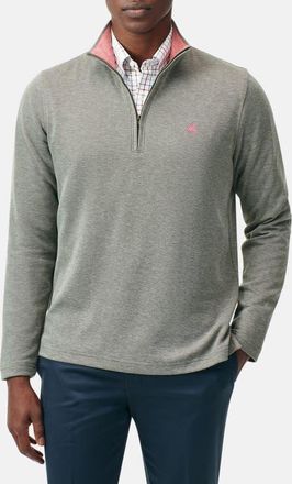 Brooks Brothers Heathered Piqué Half Zip Pullover in Army Green at Nordstrom, Size Xx-Large