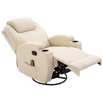 HOMCOM Homcom - Poltrona Relax 5 Modalit&agrave; Di Massaggio Reclinazione Manuale E Poggiapiedi