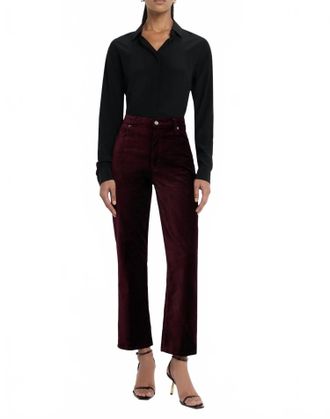 Frame Denim Le Sleek Straight Jeans In Full Glass Velvet