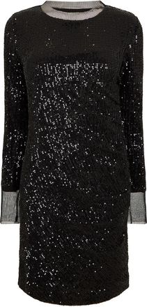 HUGO BOSS Womens Edegra All Over Sequinned Design Dress in Black - Size 14 UK
