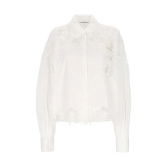 Ermanno Scervino Shirts, female, White, Size: 2XS Shirt With Embroidery