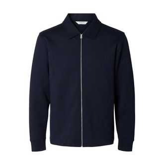 Selected Slmtom Soft Full Zip Sweat Noos - Heren - Sweatshirts & Hoodies - Blauw - Maat: XL Katoen