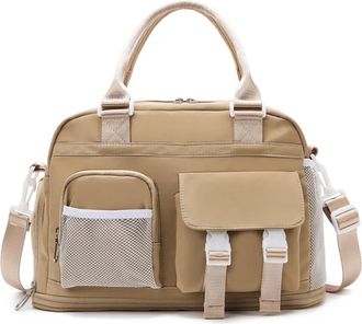 Generic Compatible For Sports Handbag Expandable Fitness Bag Dry Wet Separation Pack Large Capacity Travel Daypack(Brown)