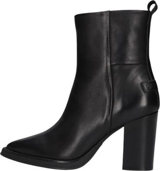 Shabbies Amsterdam Grunch Ami Enkellaars - Dames - Laarzen met Hak - Zwart - 38 EU - Schoenen