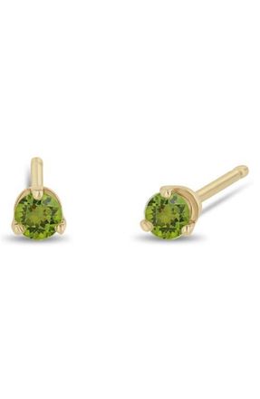 Zo&euml; Chicco 14K Gold Stone Stud Earrings in Yellow Gold/Peridot at Nordstrom