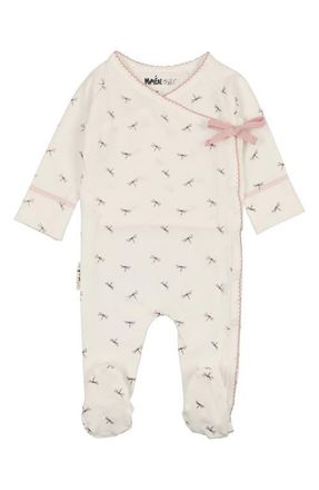 Maniere Dainty Dragonfly Footie in White at Nordstrom, Size 12M