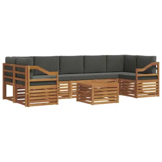 vidaXL Conjunto De Sof&aacute;s De Exterior 8 Uds. Natural Y Antracita Vidaxl