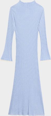 Guest In Residence Fine Stripe Mock-Neck Mini Dress