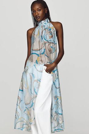 Maeve High-Neck Sheer Top