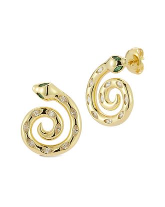 Sphera Milano 14K Over Silver Cz Earrings