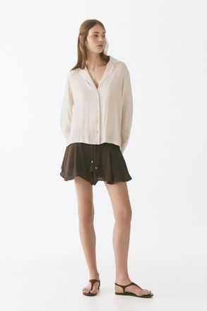 H&M Resort Shirt in Light Beige at Nordstrom, Size X-Large