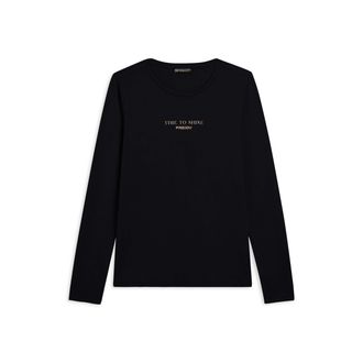 Freddy T-shirt donna a manica lunga con banda logata sulle spalle