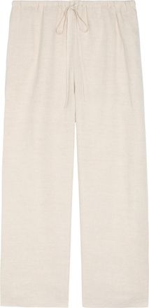 Staud Mateo Cropped Wide-leg Linen Trousers - Beige - S (UK8-10 / S)
