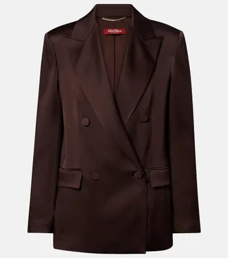 Max Mara Arca double-breasted satin blazer