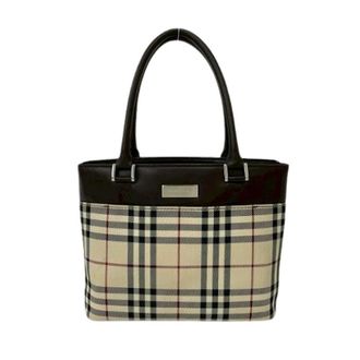 Burberry Pre-owned Mini Bags, female, Brown, Size: ONE SIZE Pre-owned Leather Nylon Tote Bag