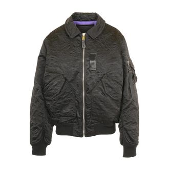 Alpha Industries Cwu-45/P Camo Borduurwerk UV Oversized Bomberjack - Dames - Bomber jackets - Zwart - M - Polyester - Jassen