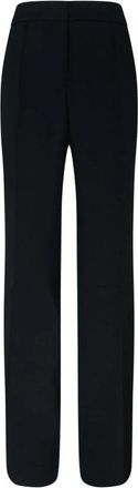 Jil Sander Zwarte Flared Broek met Puddle Hem - Dames - Wijde Broeken - Zwart - S - Broeken