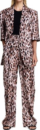 Smythe Short Sleeve Oversized Blazer In Leopard