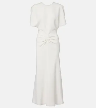 Victoria Beckham Bela gathered cady midi dress