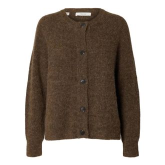 Selected Dames, Truien, Bruin, Maat: XS Wol