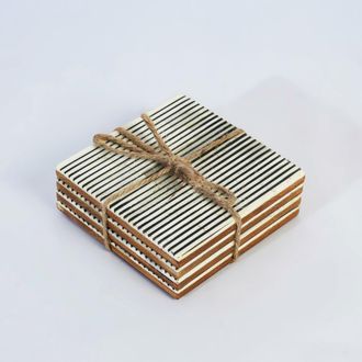 Mela Artisans Pinstripe Inlay Coasters at Nordstrom