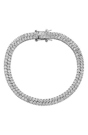Lili Claspe Rosaline Tennis Bracelet in Silver at Nordstrom, Size 6