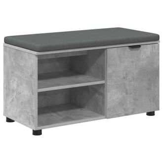 vidaXL Banco De Entrada Con Coj&iacute;n Gris Concreto 80 X 38 X 46 Cm Vidaxl