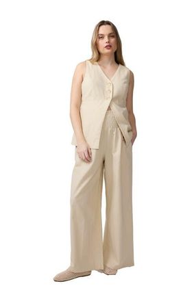 Ingrid & Isabel Linen Fashion Vest in Oat at Nordstrom, Size X-Small