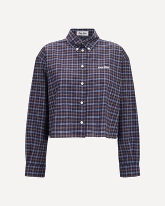 Miu Miu Camicia a quadri con ricamo Woman 38