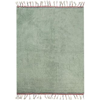 Beliani Beliani - Modern Hand Tufted Area Rug Cotton 140 x 200 cm with Tassels for Kids Green Caparli
