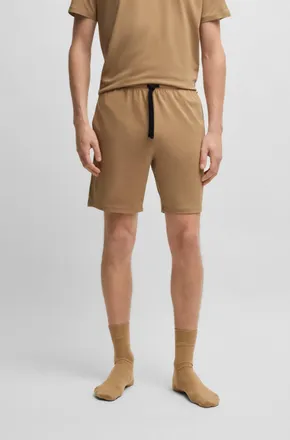 HUGO BOSS Sweatshorts BOSS Mix&Match Short CW, Damen, Gr. XXL, N-Gr, beige (medium beige 260), Sweatware, Obermaterial: 95% Baumwolle, 5% Elasthan, Basic kurz, 