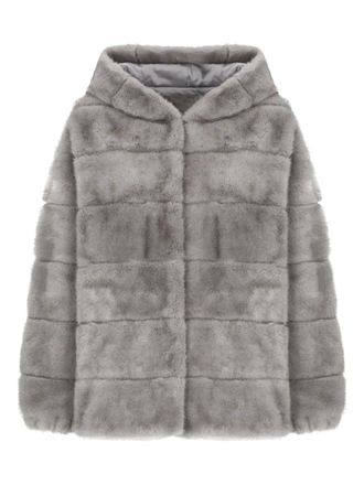 Betta Corradi hooded faux-fur jacket - Grey