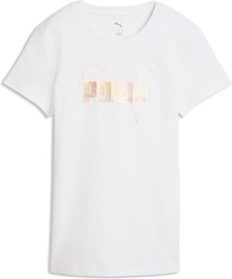 Puma T-Shirt PUMA ESS LOGO LAB METALLIC TEE, Damen, Gr. XXL, puma wei&szlig;, Jersey, Obermaterial: 100% Baumwolle, bedruckt, regular fit normal, Rundhals, Shirt