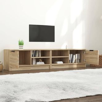 Berkfield Home TV Cabinets 2 pcs Sonoma Oak 80x35x36.5 cm Engineered Wood in Light Brown