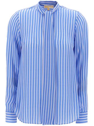 Michael Kors striped blouse - women - Viscose/Silk - L - Blue