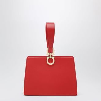 Ferragamo Red double Gancini mini clutch