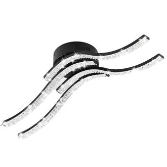OEM L&aacute;mpara De Techo, Dise&ntilde;o Moderno Y Curvo, Apta Para Varias Habitaciones, Luz Blanca Fr&iacute;a, Color Negro, 32 W